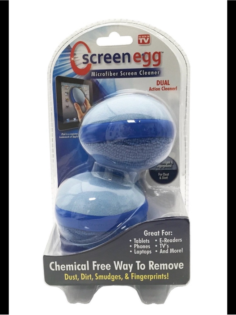 NEW Screen Egg Microfiber Screen Cleaner (2-Pack) | Chemical-Free | Phones,